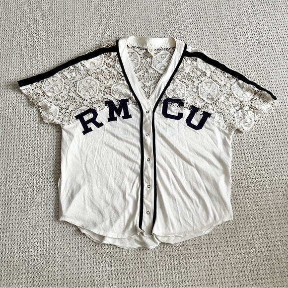 We The Free Baseball Like RMCU 84 Lace Insert Top Shirt - Picture 4 of 7